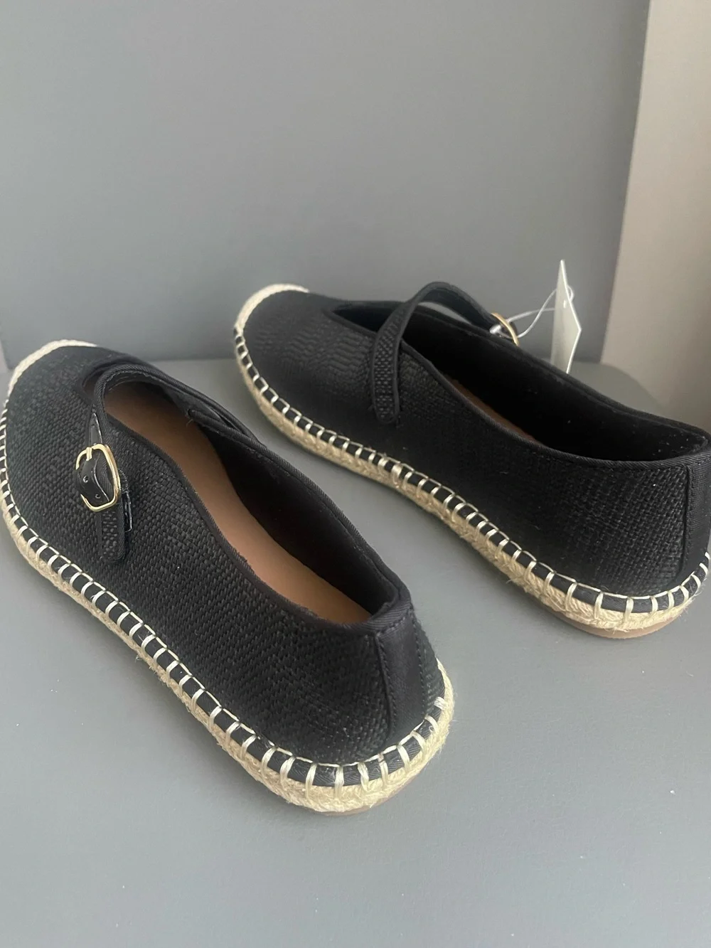 Free Assembly Black Woven Mary Jane Espadrilles Size 10